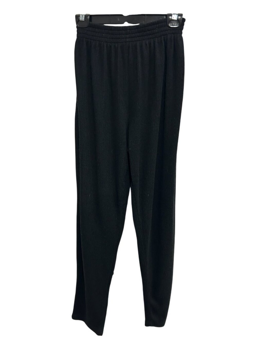 Michael Carrie Womens Black Ribbed Relaxed Pants Size S Minimalist Clean Girl